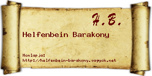 Helfenbein Barakony névjegykártya